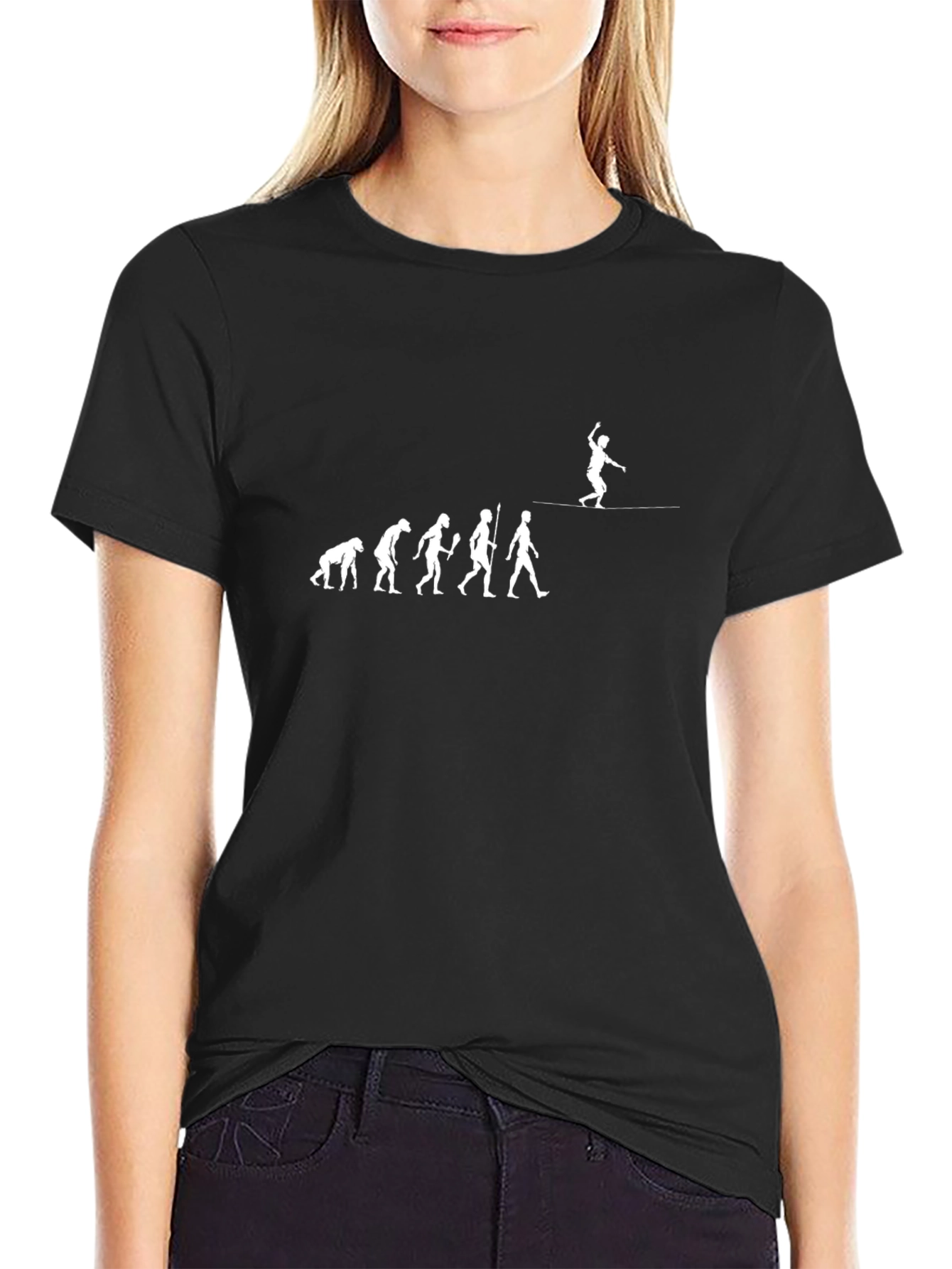 Black Evolution of Tightrope Walker Graphic Tee view 2