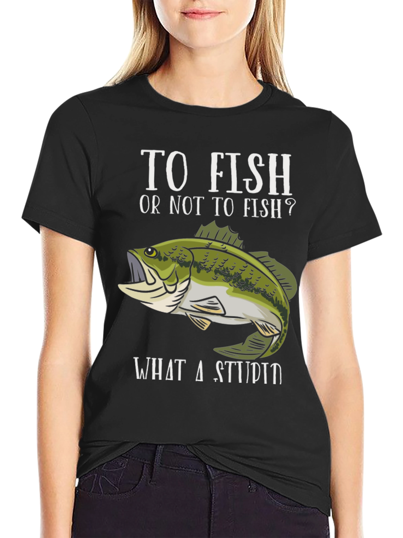 Black To Fish Or Not To Fish Funny Fishing T-Shirt view 2