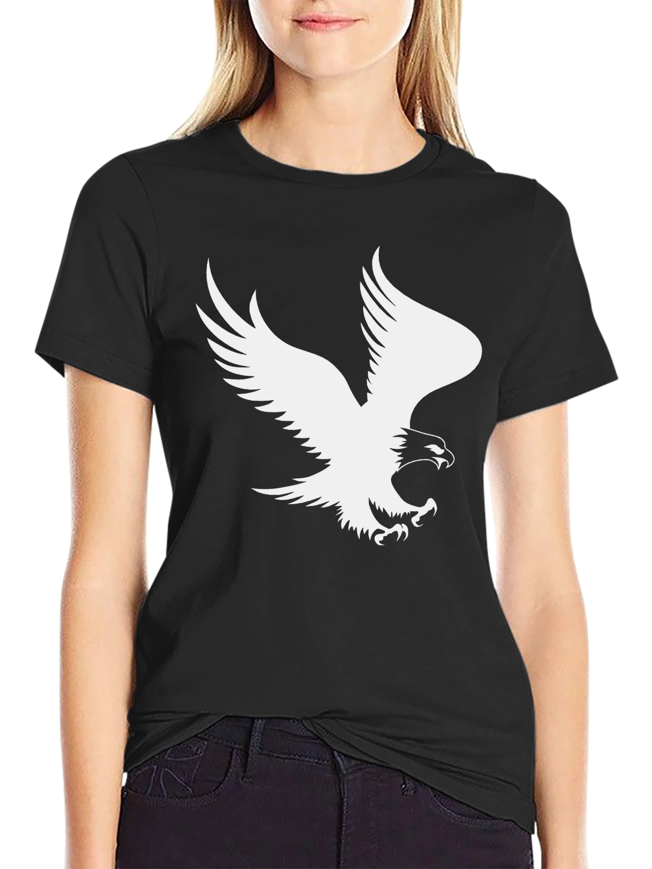Black Eagle Graphic Print Black T-Shirt view 2