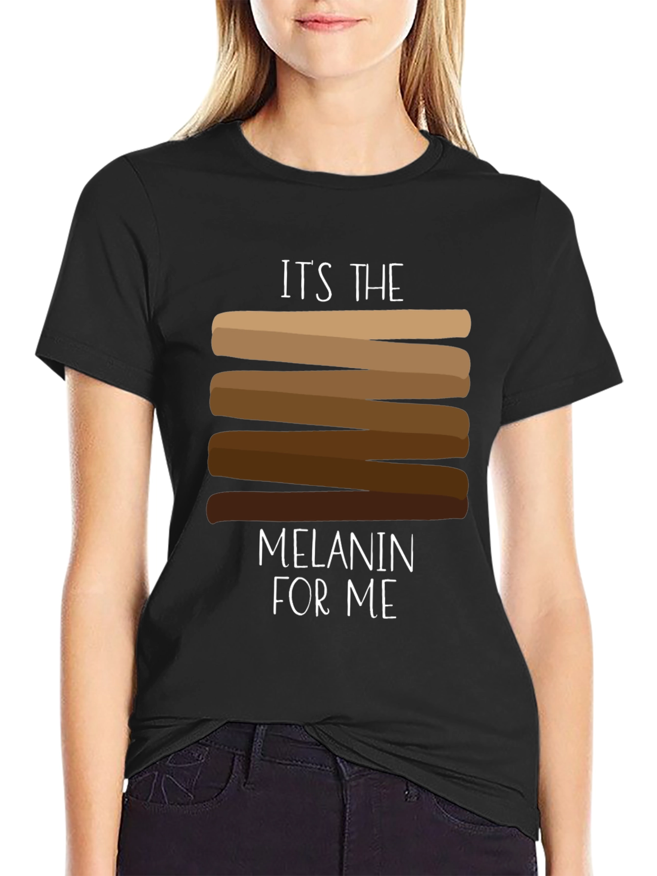 Black It's the Melanin for Me Graphic T-Shirt view 2