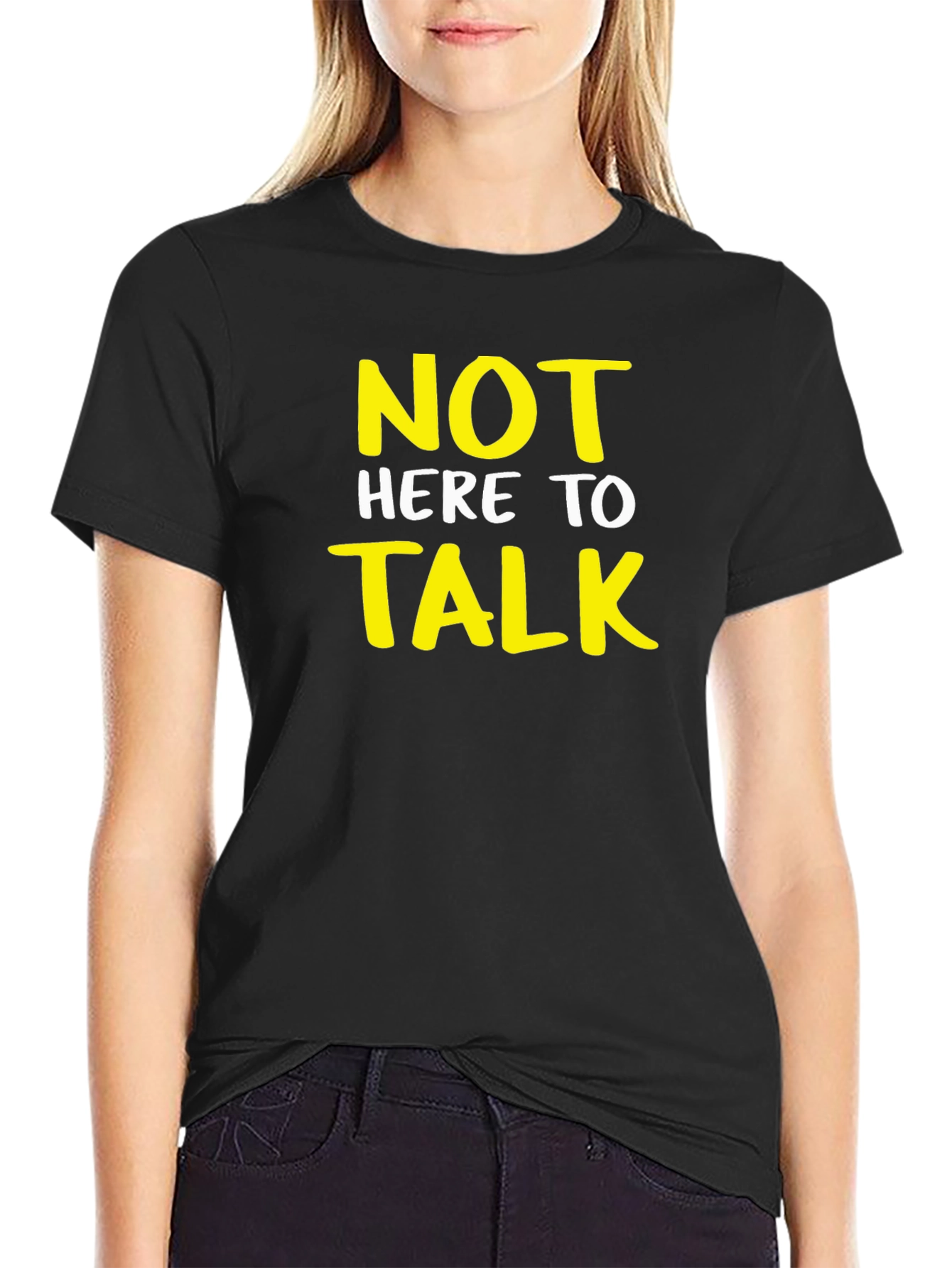 Black Not Here to Talk Graphic T-Shirt view 2