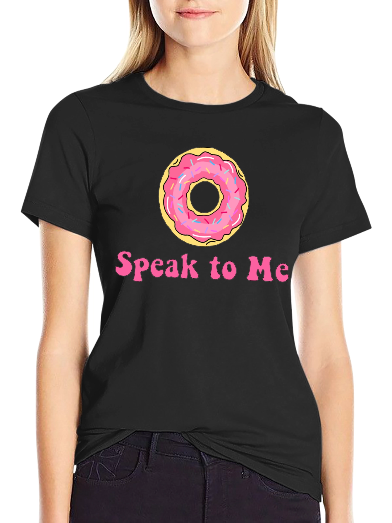 Black Donut Speak To Me Black T-Shirt view 2