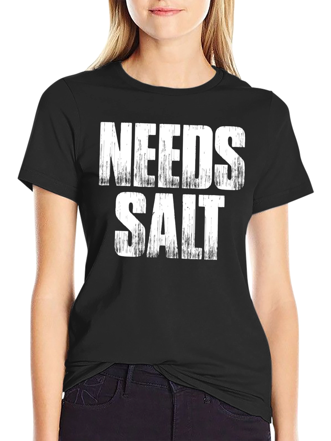 Black Needs Salt Graphic Tee - Funny Foodie T-Shirt view 2