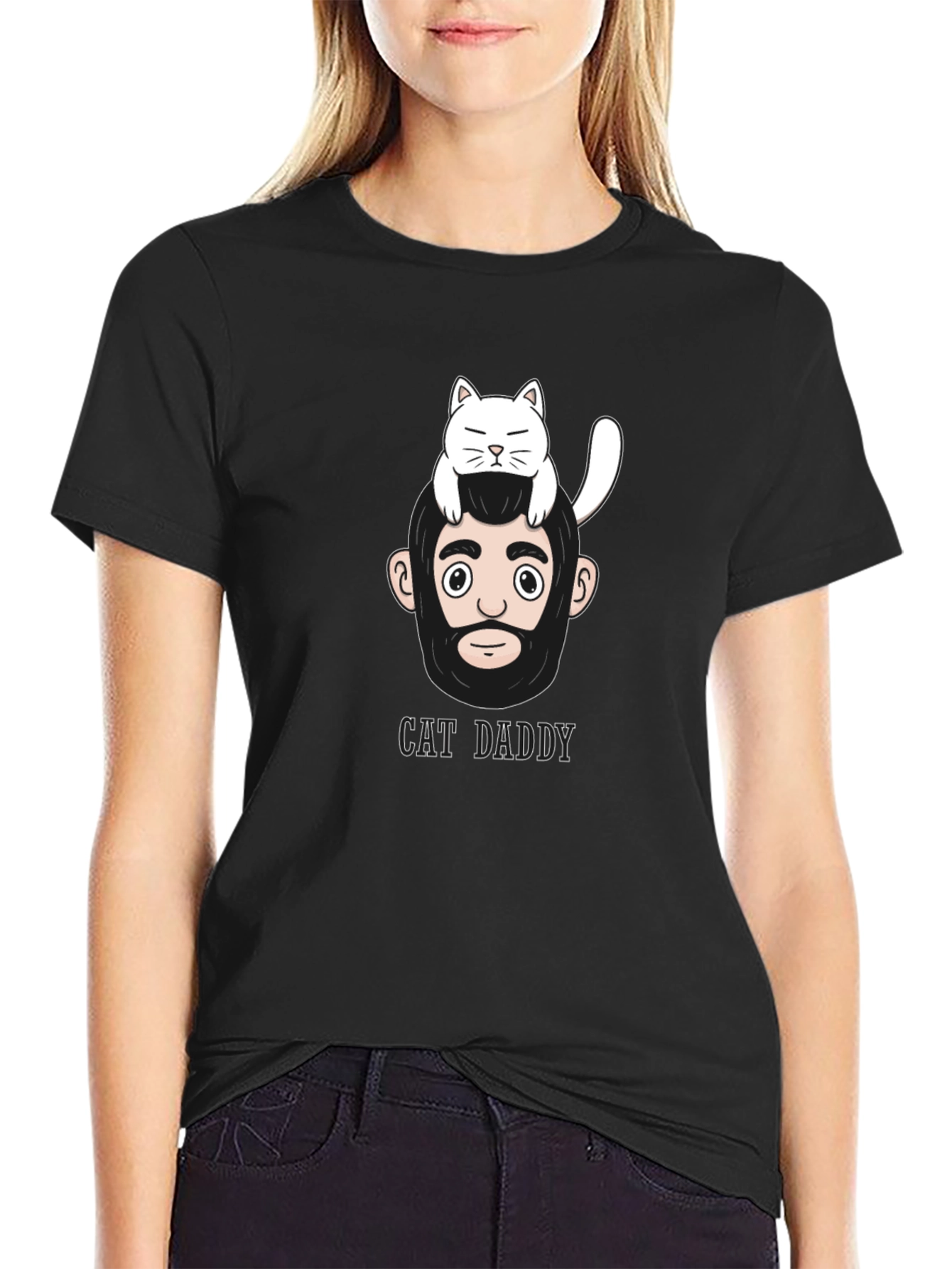 Black Cat Daddy Graphic T-Shirt - Men's Casual Wear view 2