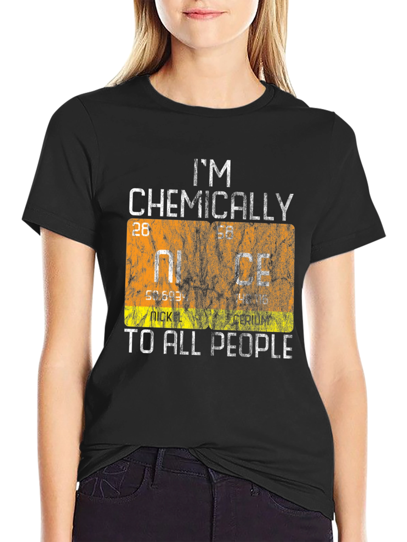 Black Chemically Nice T-Shirt - Science Pun Tee view 2