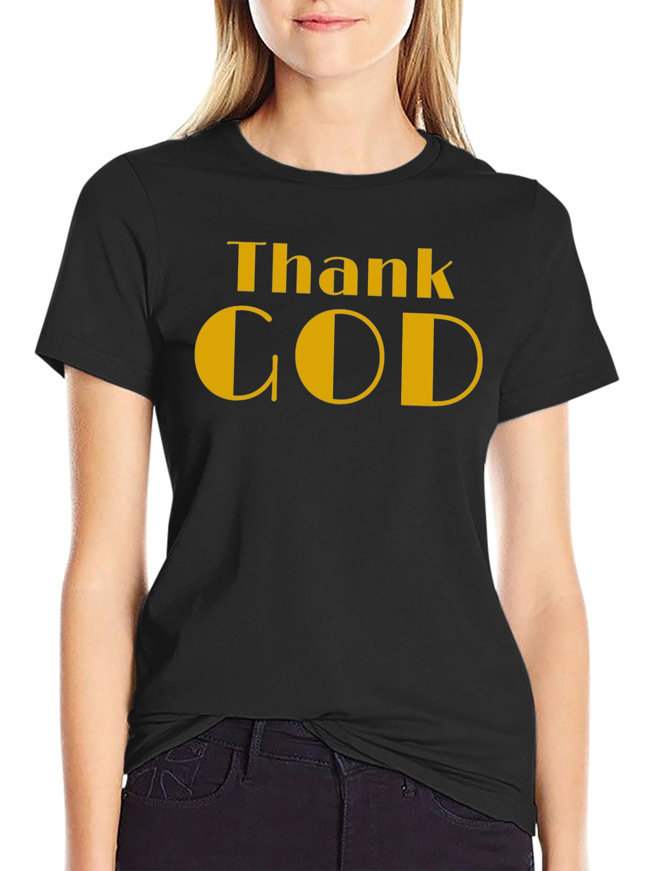 Black Thank God Black T-Shirt view 2