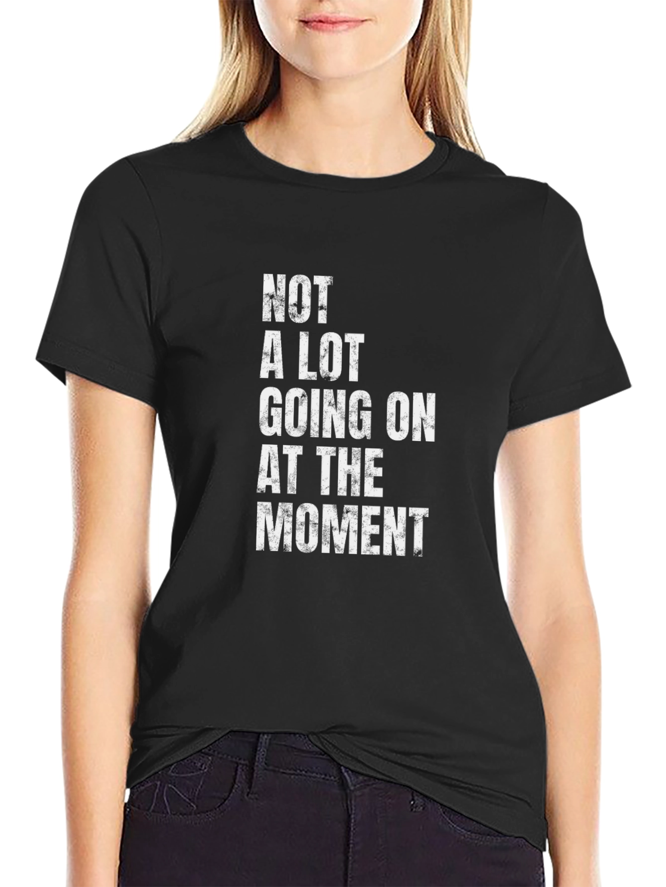 Black Funny "Not a Lot Going On At The Moment" Graphic Tee view 2