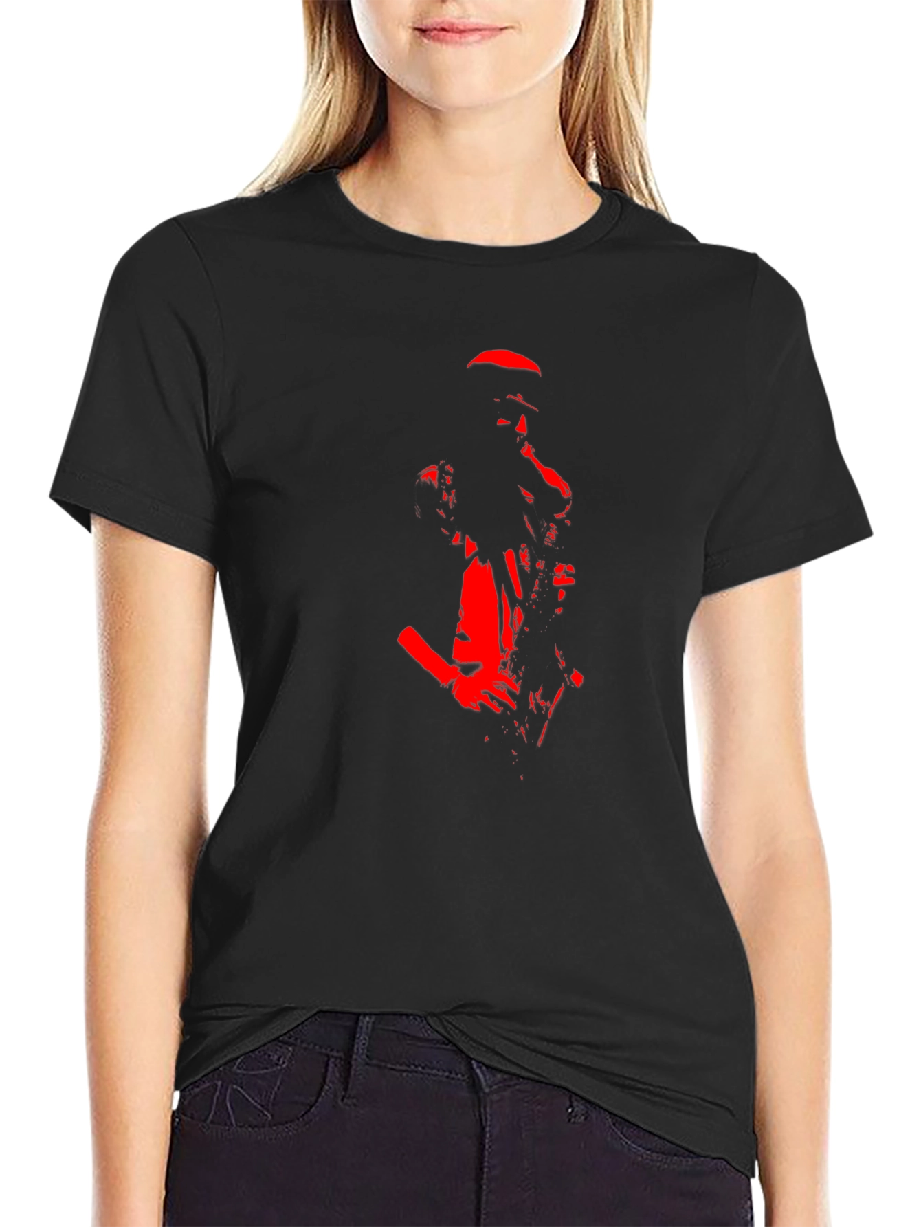 Black Saxophone Player Graphic T-Shirt view 2