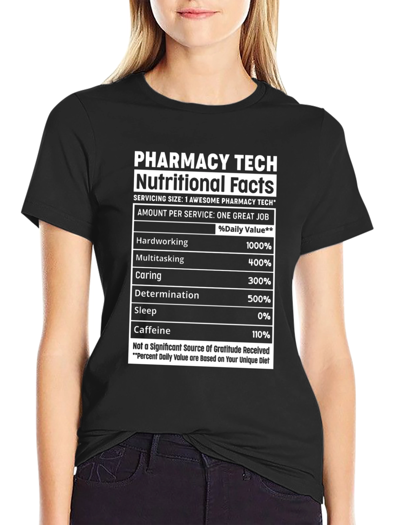Black Pharmacy Tech Nutritional Facts T-Shirt view 2