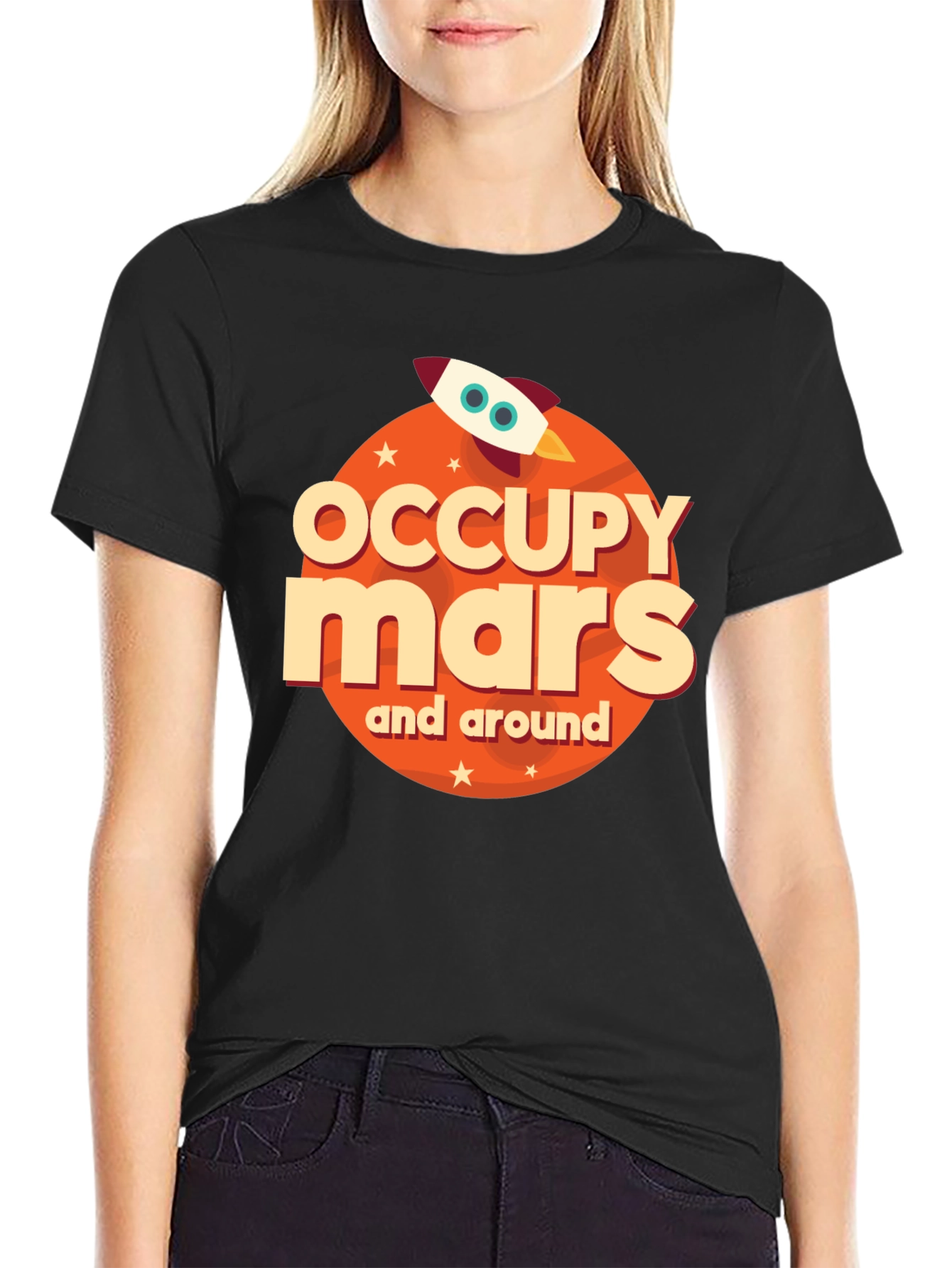 Black Occupy Mars Graphic Tee view 2