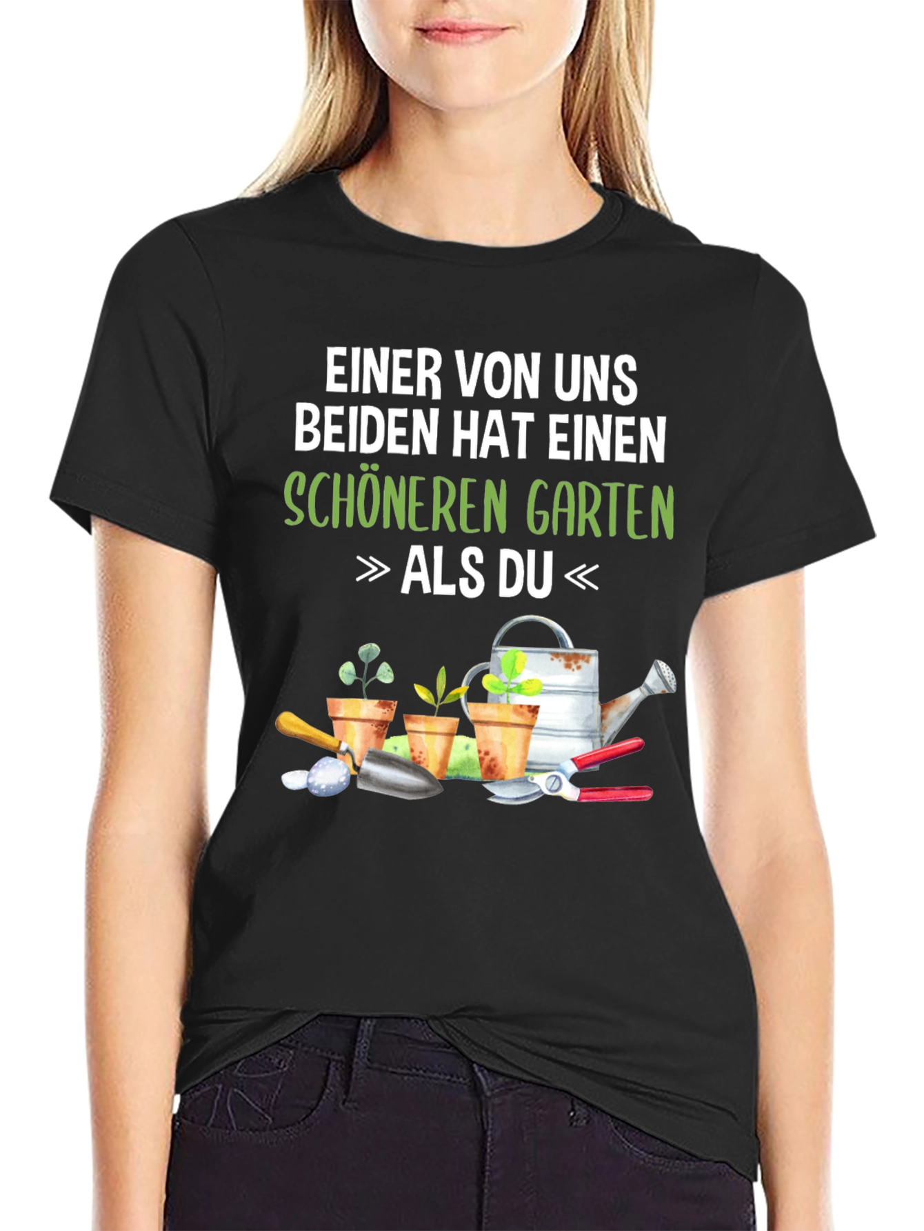 Black Gardener's T-Shirt: Schöneren Garten Als Du view 2