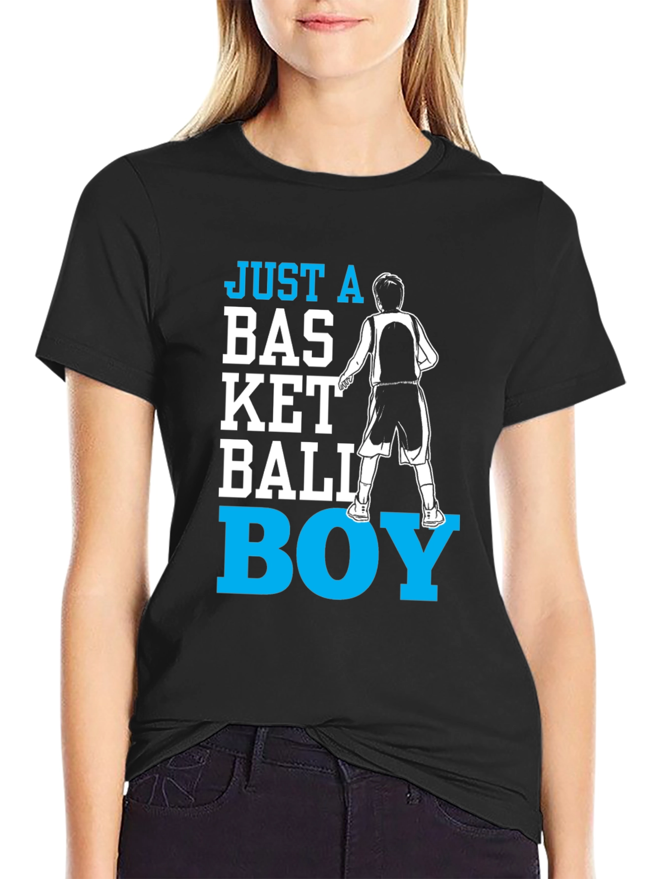 Black Basketball Boy T-Shirt - Fun Graphic Tee view 2