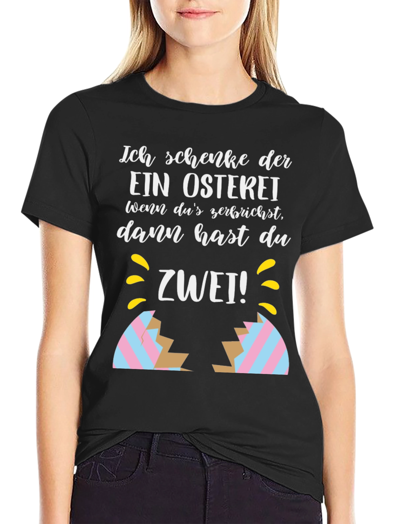 Black Funny Easter Egg Cracked Shirt: Ich Schenke Dir view 2