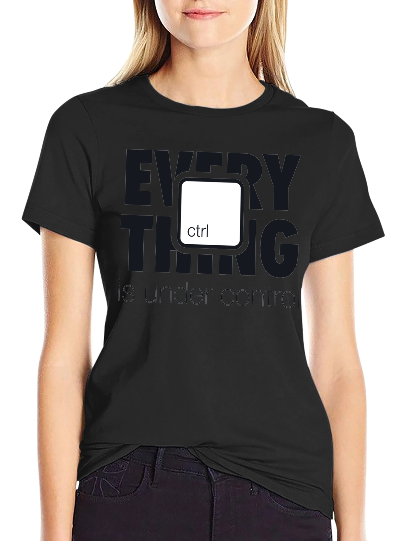 Black Control Key T-Shirt - Everything Under Control view 2