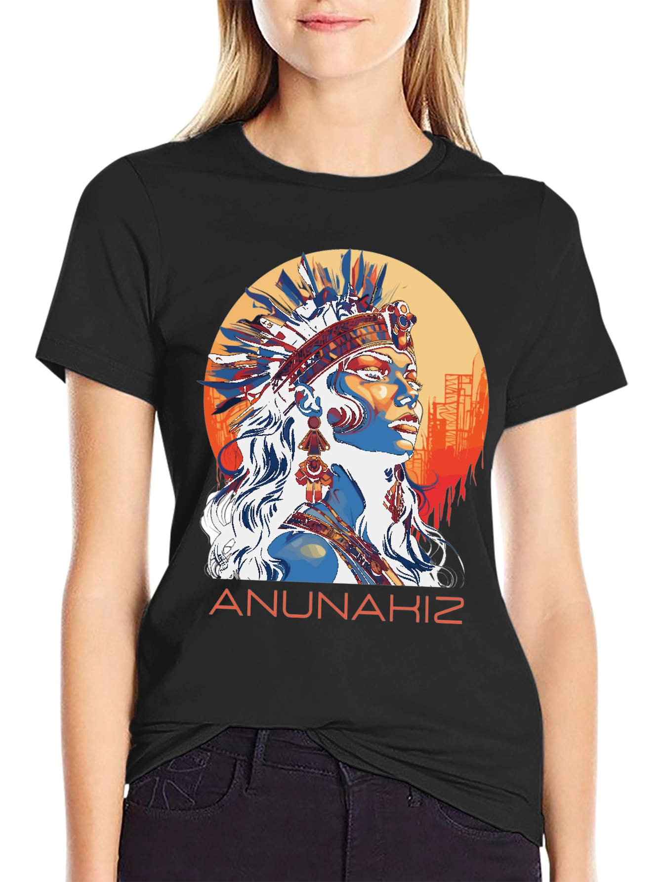 Black Anunnakiz Native American T-Shirt view 2