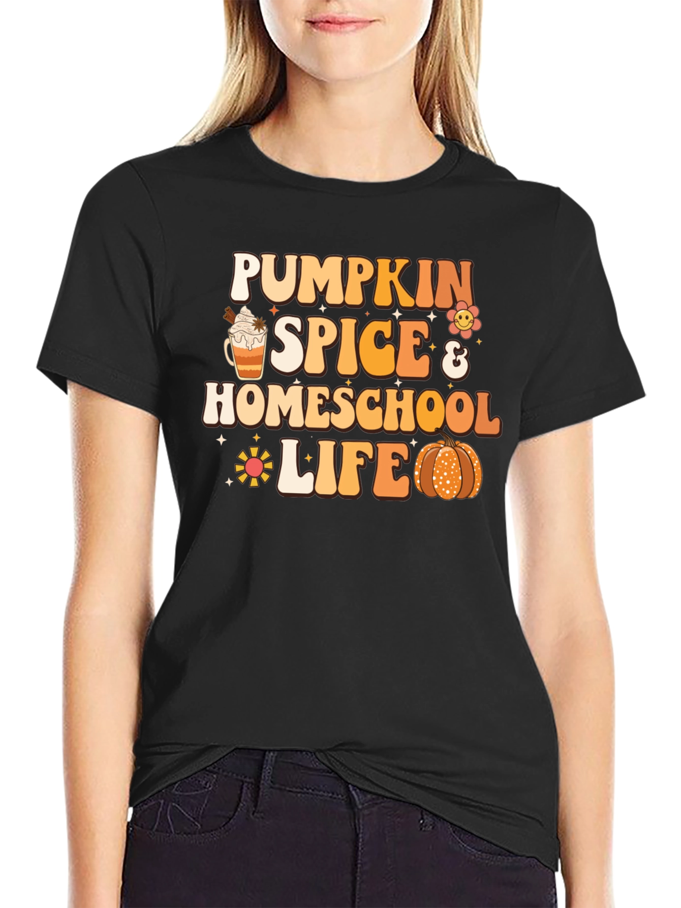 Pumpkin Spice Homeschool Life Black T-Shirt - 2