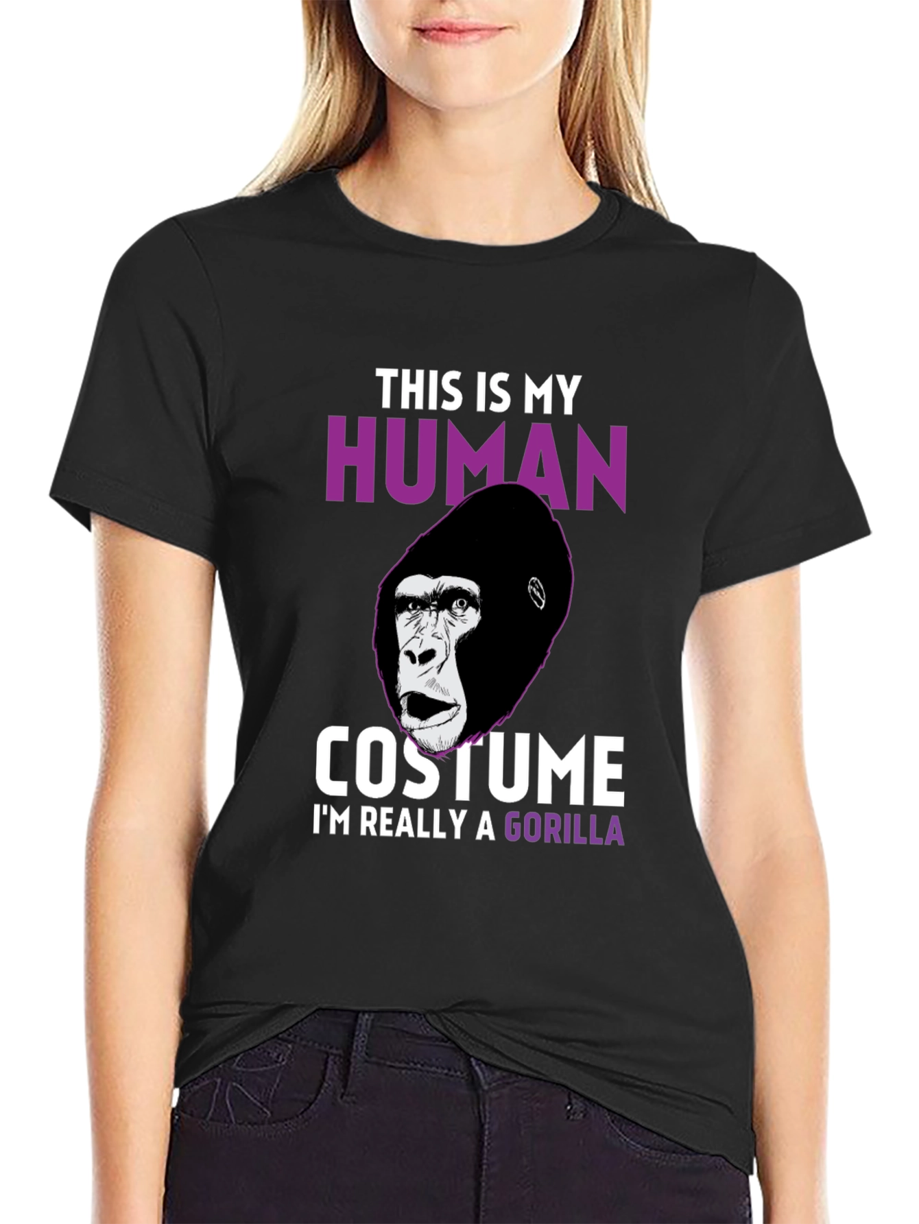 Black Human Costume Gorilla T-Shirt view 2