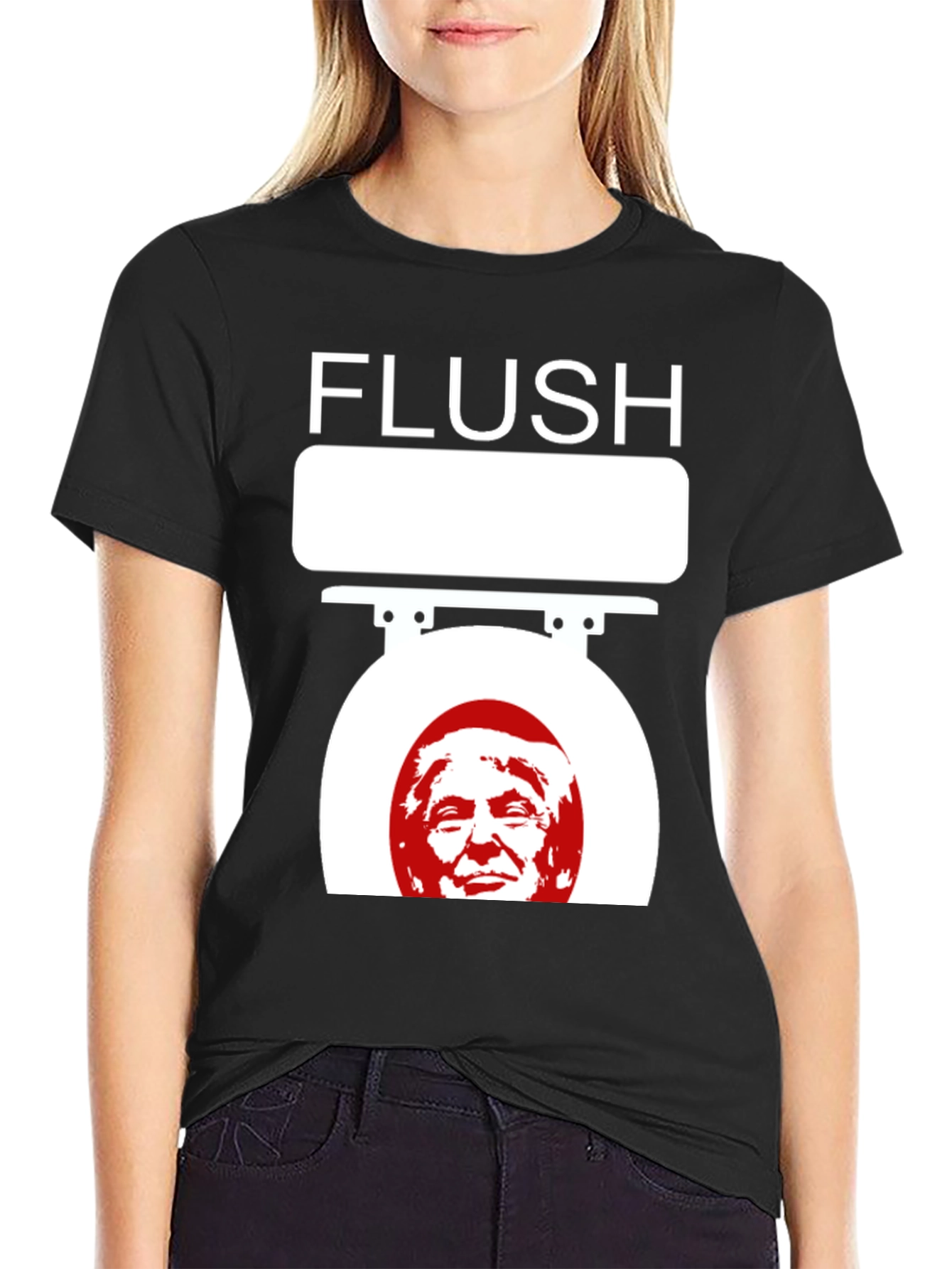 Black Flush Trump Novelty Graphic T-Shirt view 2