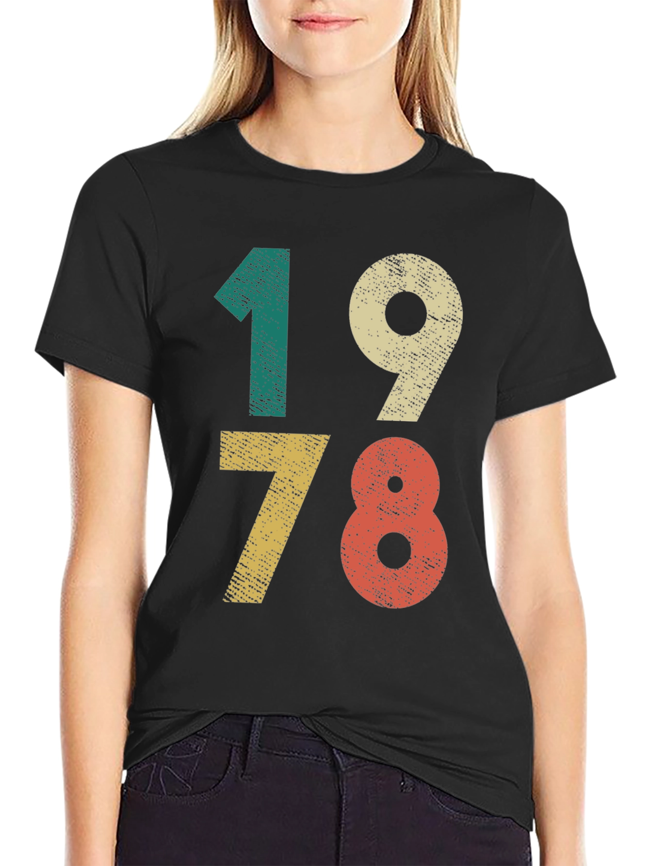 Black Retro 1978 Birthday T-Shirt Vintage Style view 2