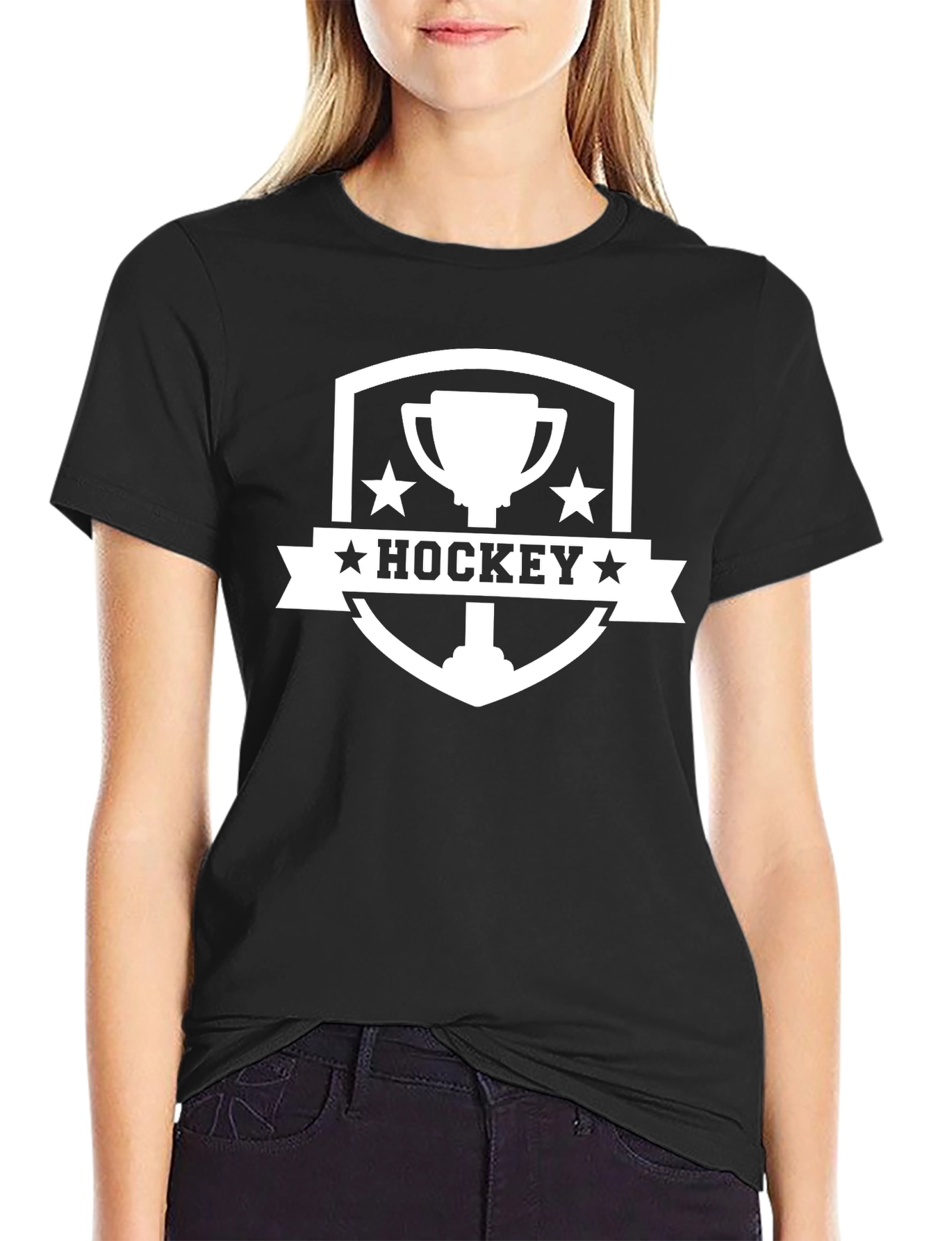 Black Hockey Trophy Graphic T-Shirt view 2