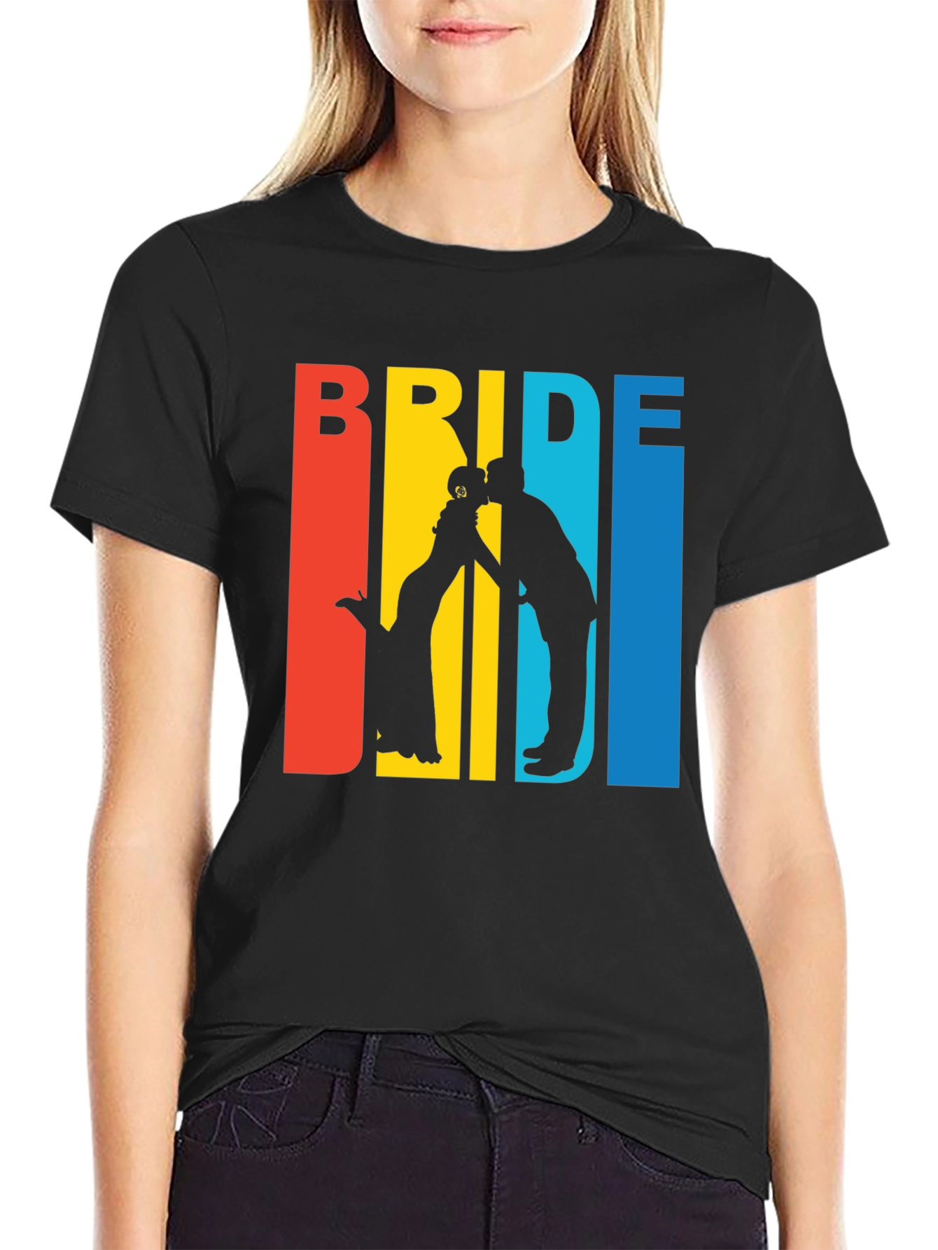 Bride T-Shirt - Kissing Silhouette - Wedding Party Tee - 2