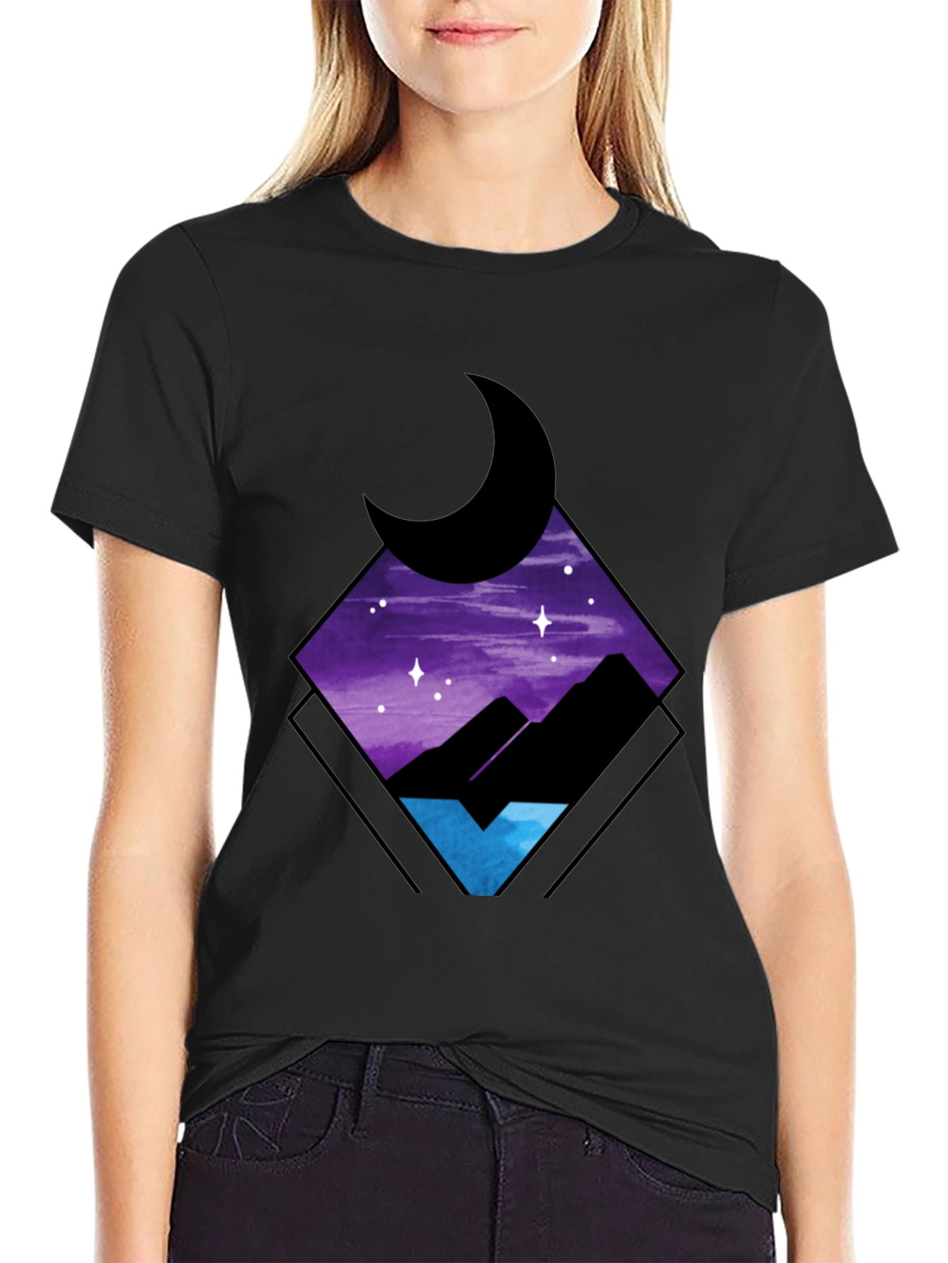 Black Nightscape Graphic Tee - Stylish Comfort view 2