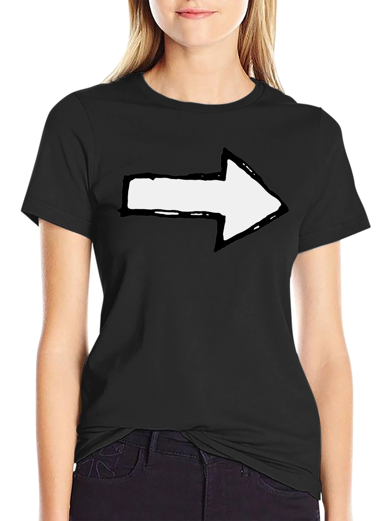 Black Arrow Graphic Tee - Simple Statement Shirt view 2