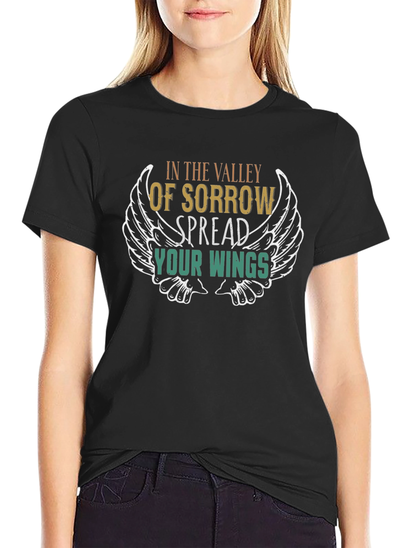 Black Valley of Sorrow Spread Your Wings Graphic Tee view 2