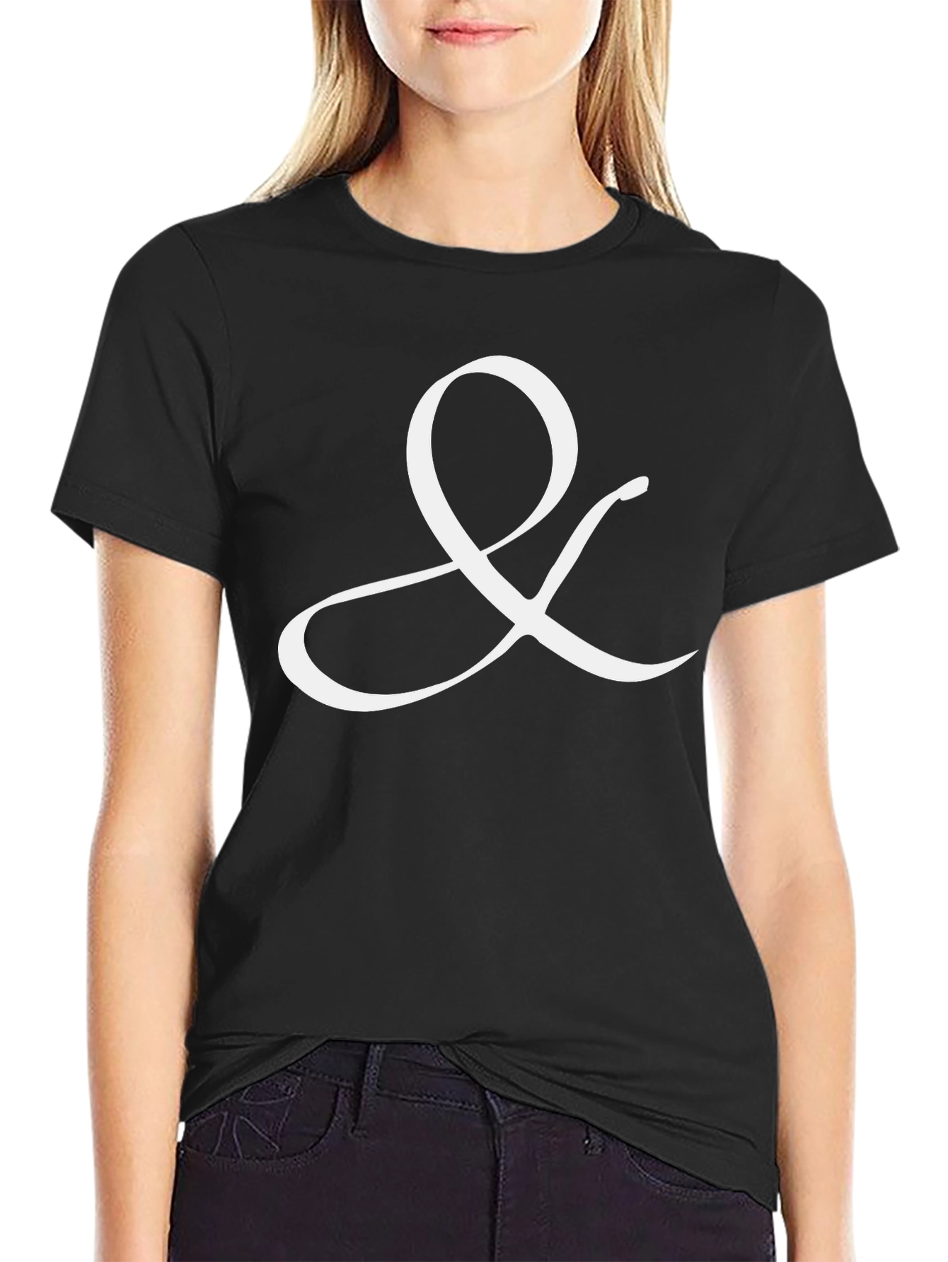 Black Elegant Ampersand T-Shirt - Classic Black view 2