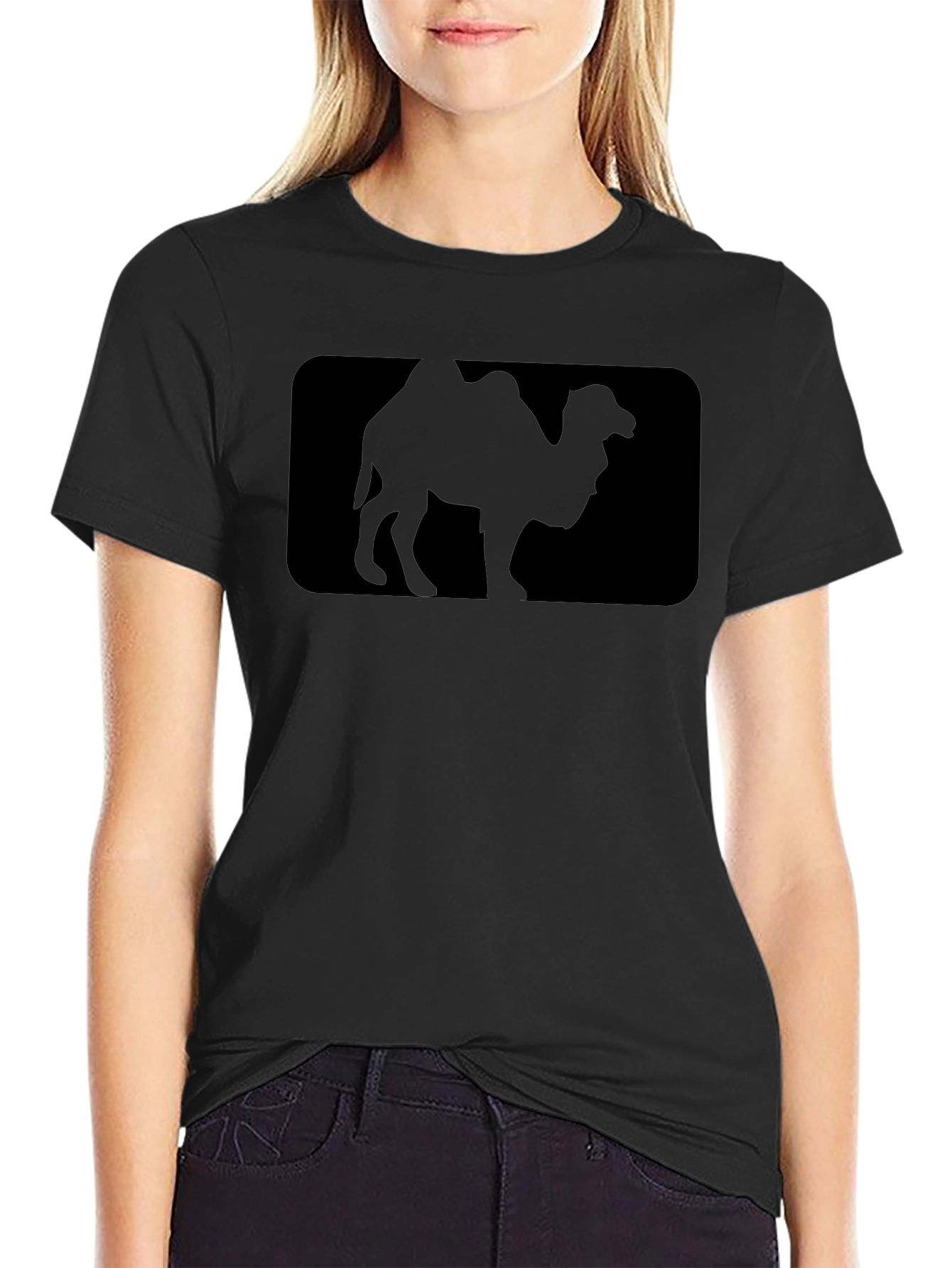 Black Camel Silhouette Graphic Tee - Soft Cotton Blend view 2
