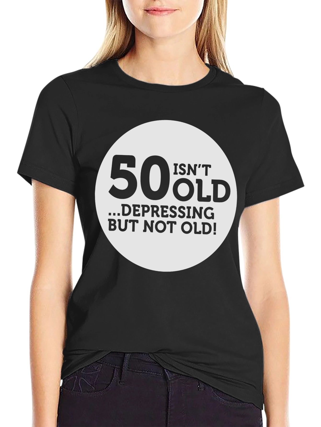 Black 50 Isn't Old T-Shirt - Birthday Humor Tee view 2