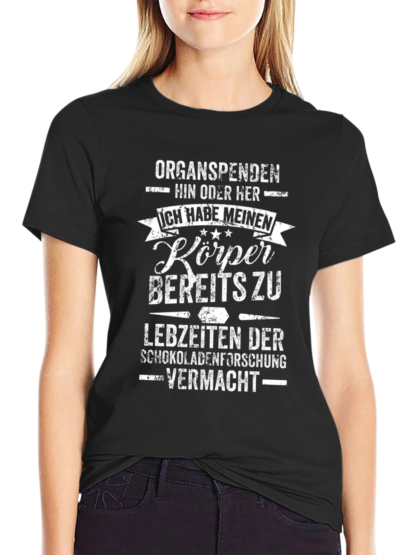 Black Funny German Chocolate Research T-Shirt view 2