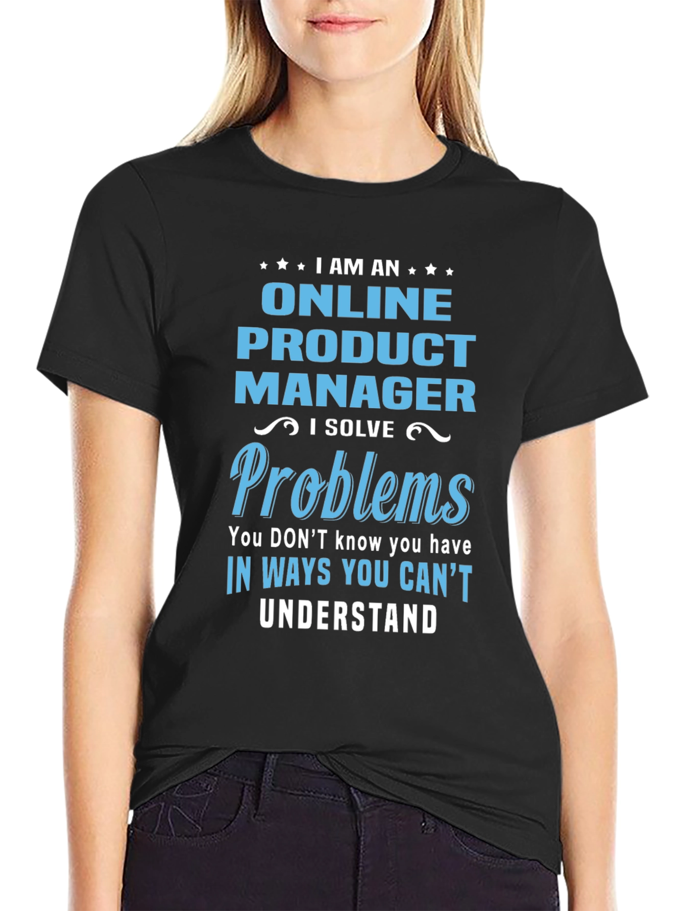 Black Online Product Manager T-Shirt view 2
