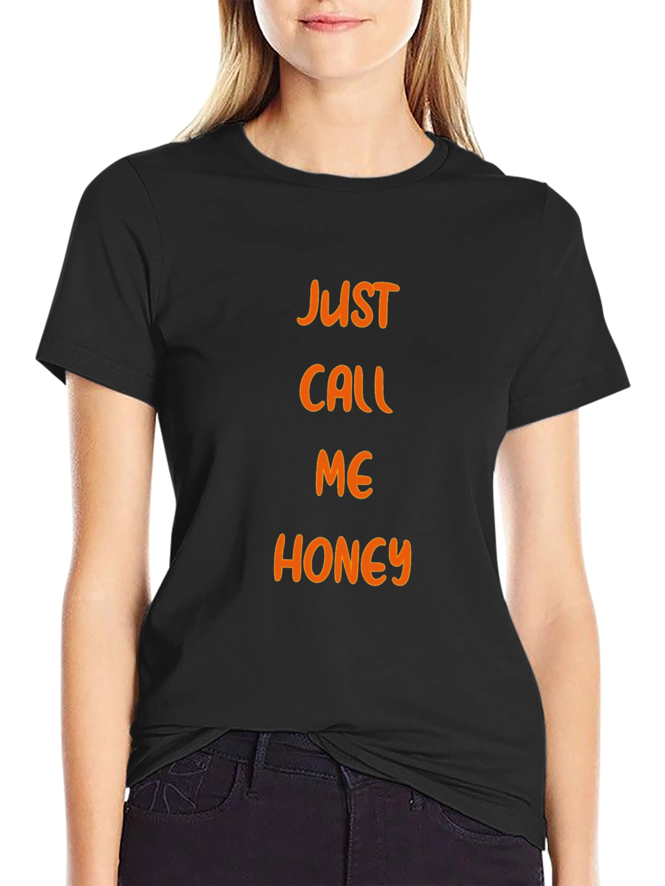 Black Just Call Me Honey Black T-Shirt view 2