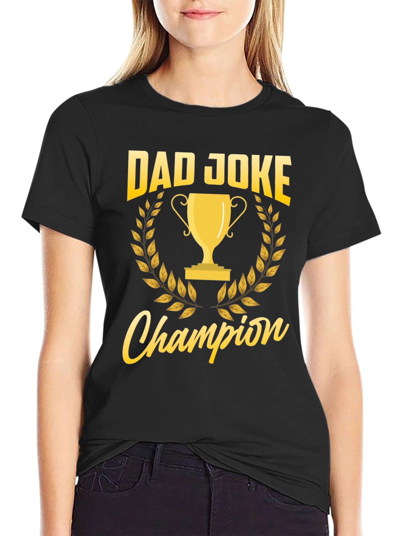 Black Dad Joke Champion T-Shirt - Funny Father's Day Gift view 2