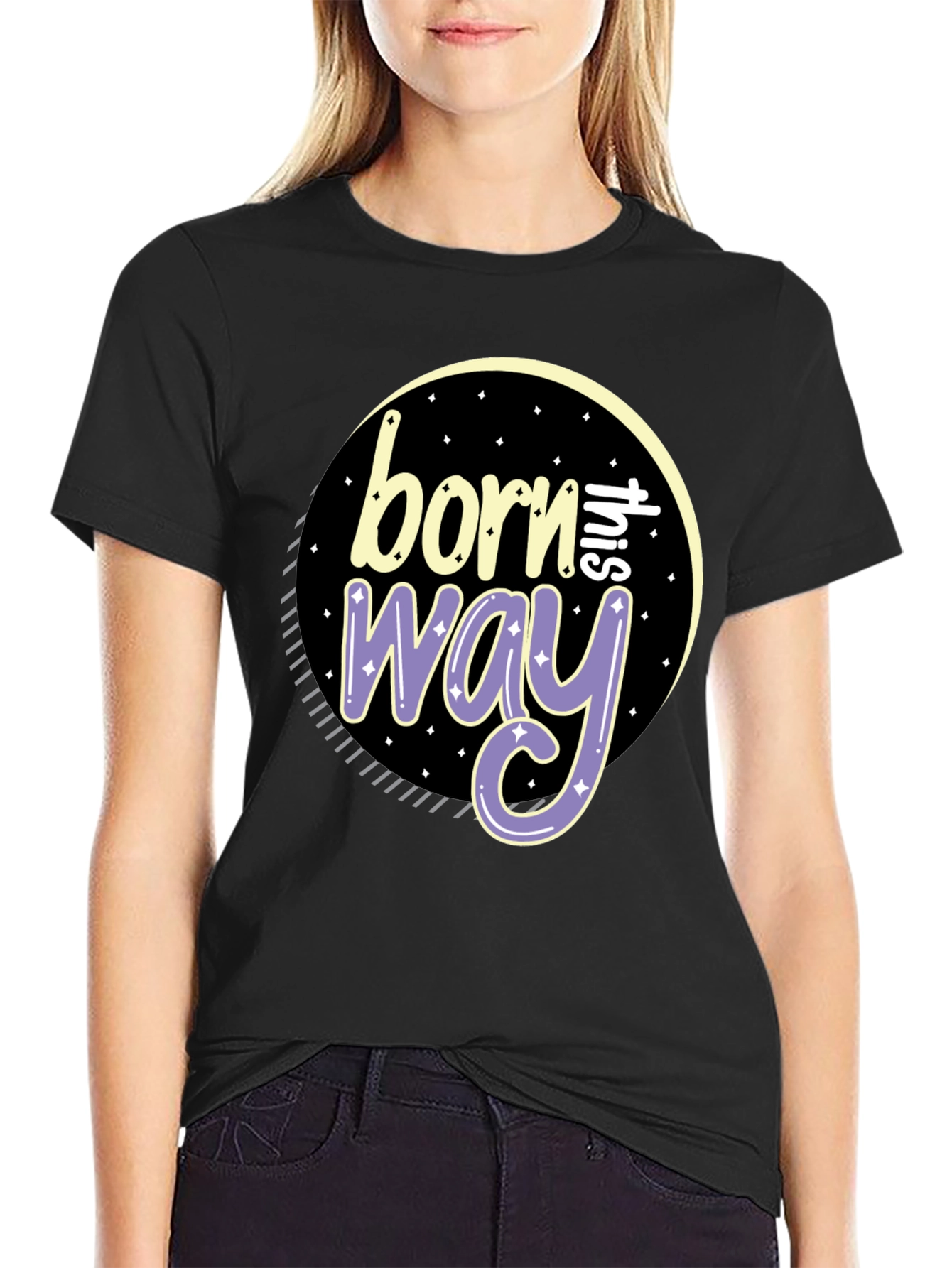 Black Born This Way Graphic Tee - Stylish Comfort view 2