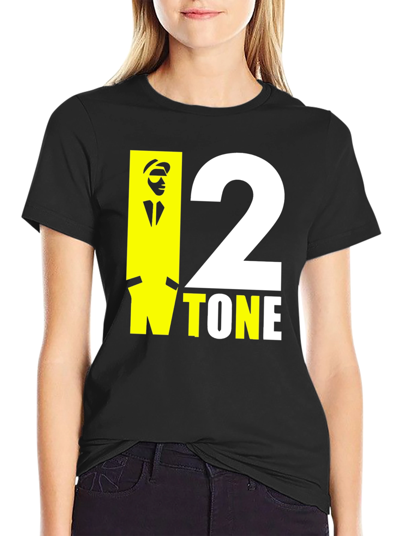 Black 2 Tone T-Shirt - Black view 2
