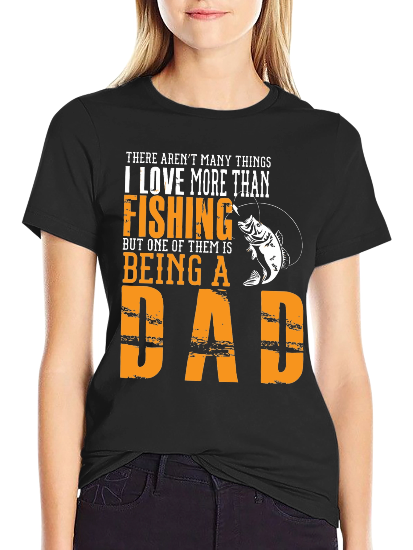 Black Fishing Dad T-Shirt - Father's Day Gift view 2
