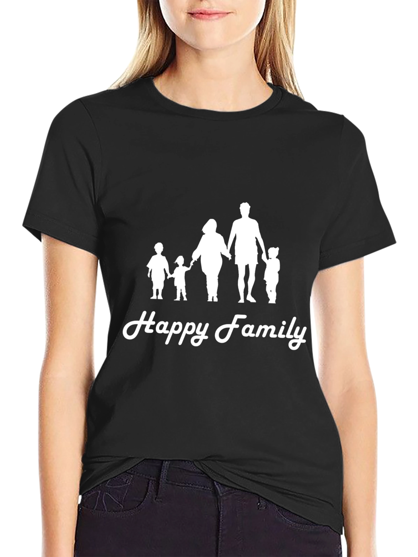 Black Happy Family Black Graphic Tee view 2