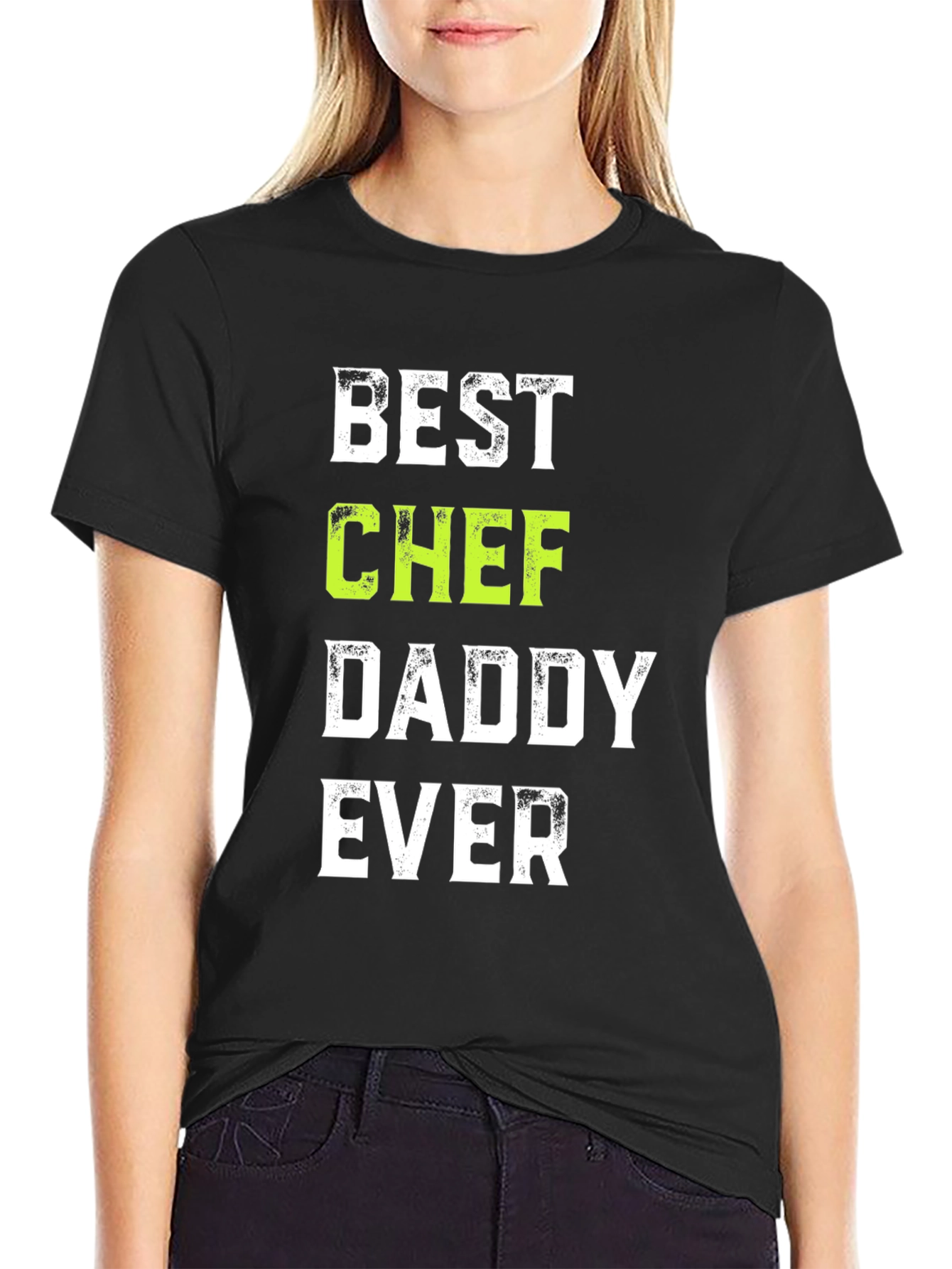 Black Best Chef Daddy Ever T-Shirt - Father's Day Cook Gift view 2