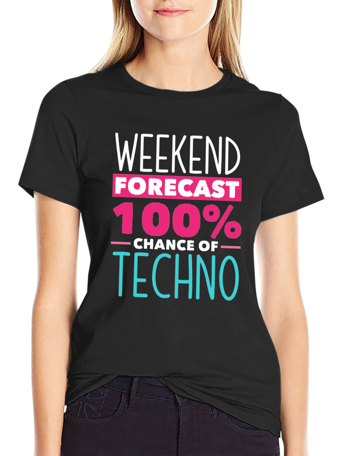 Black Weekend Forecast Techno Music T-Shirt view 2