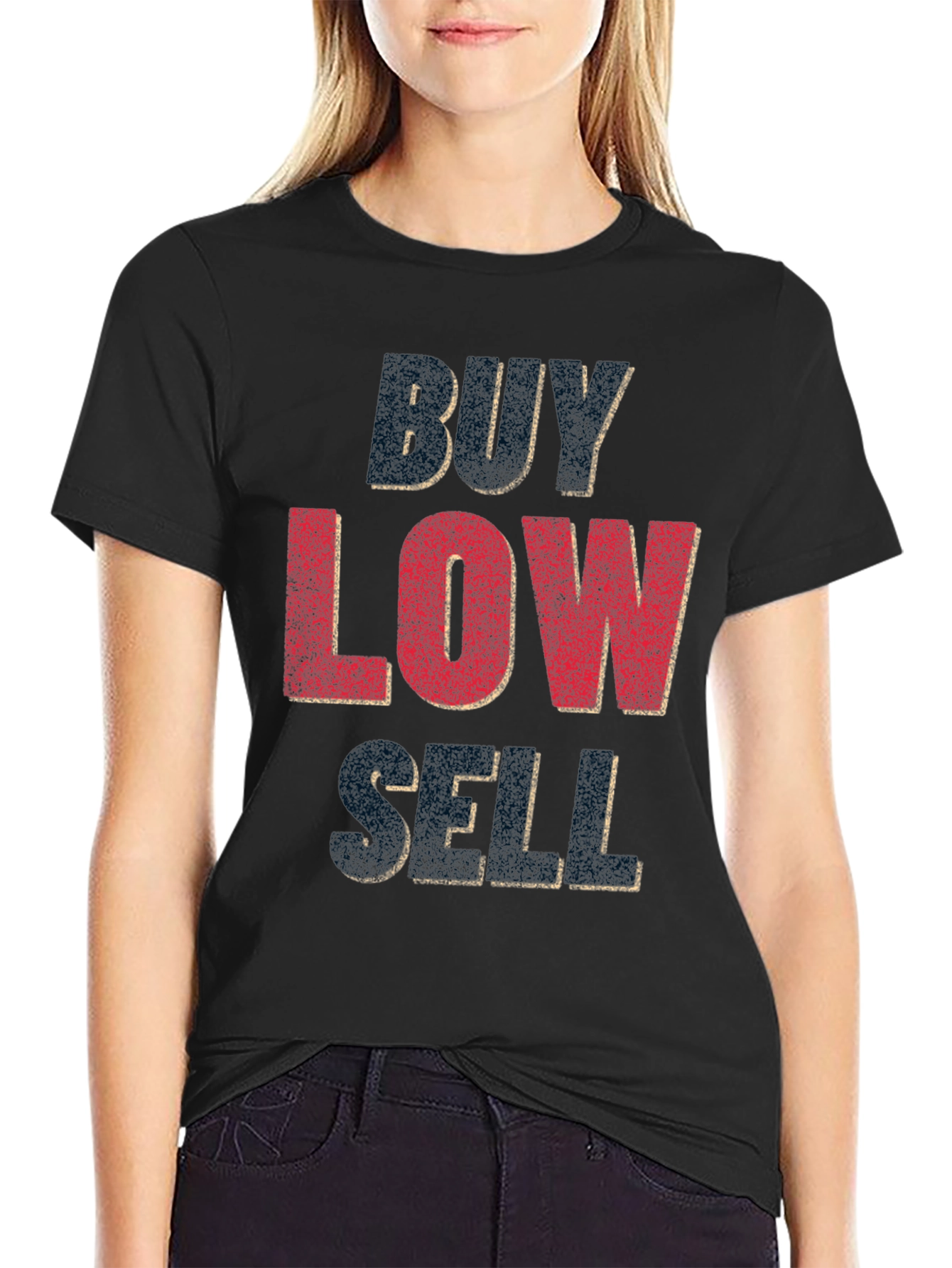 Black Buy Low Sell High Graphic T-Shirt view 2
