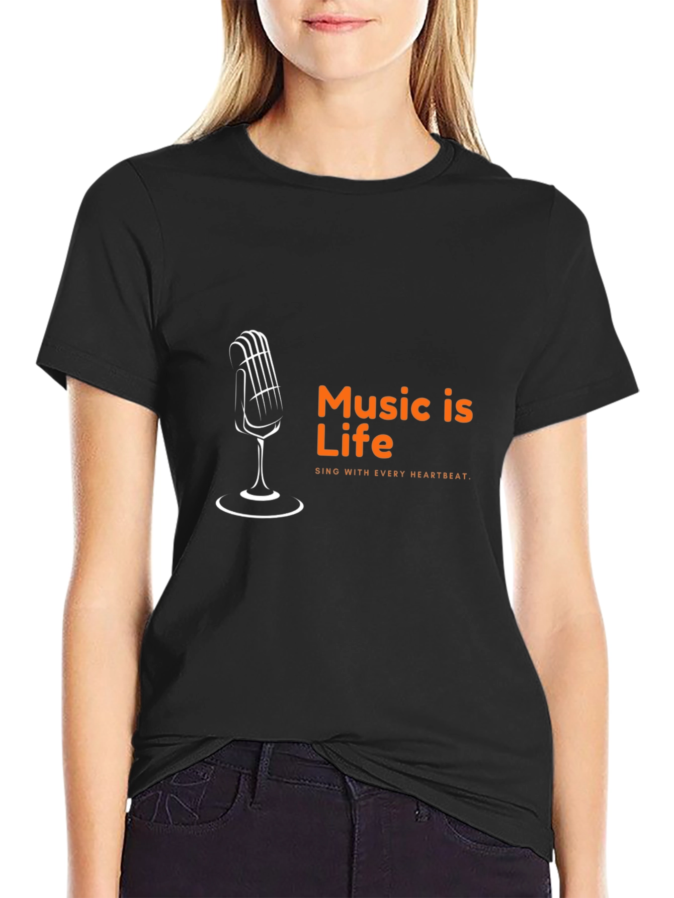 Black Music is Life T-Shirt - Sing with Every Heartbeat view 2