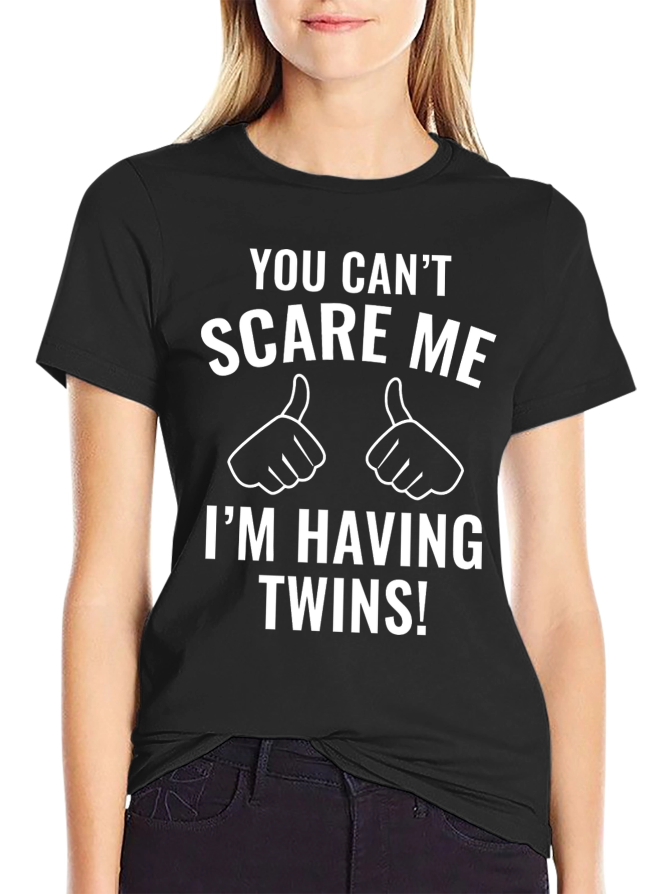 Black You Can't Scare Me - Twins T-Shirt view 2