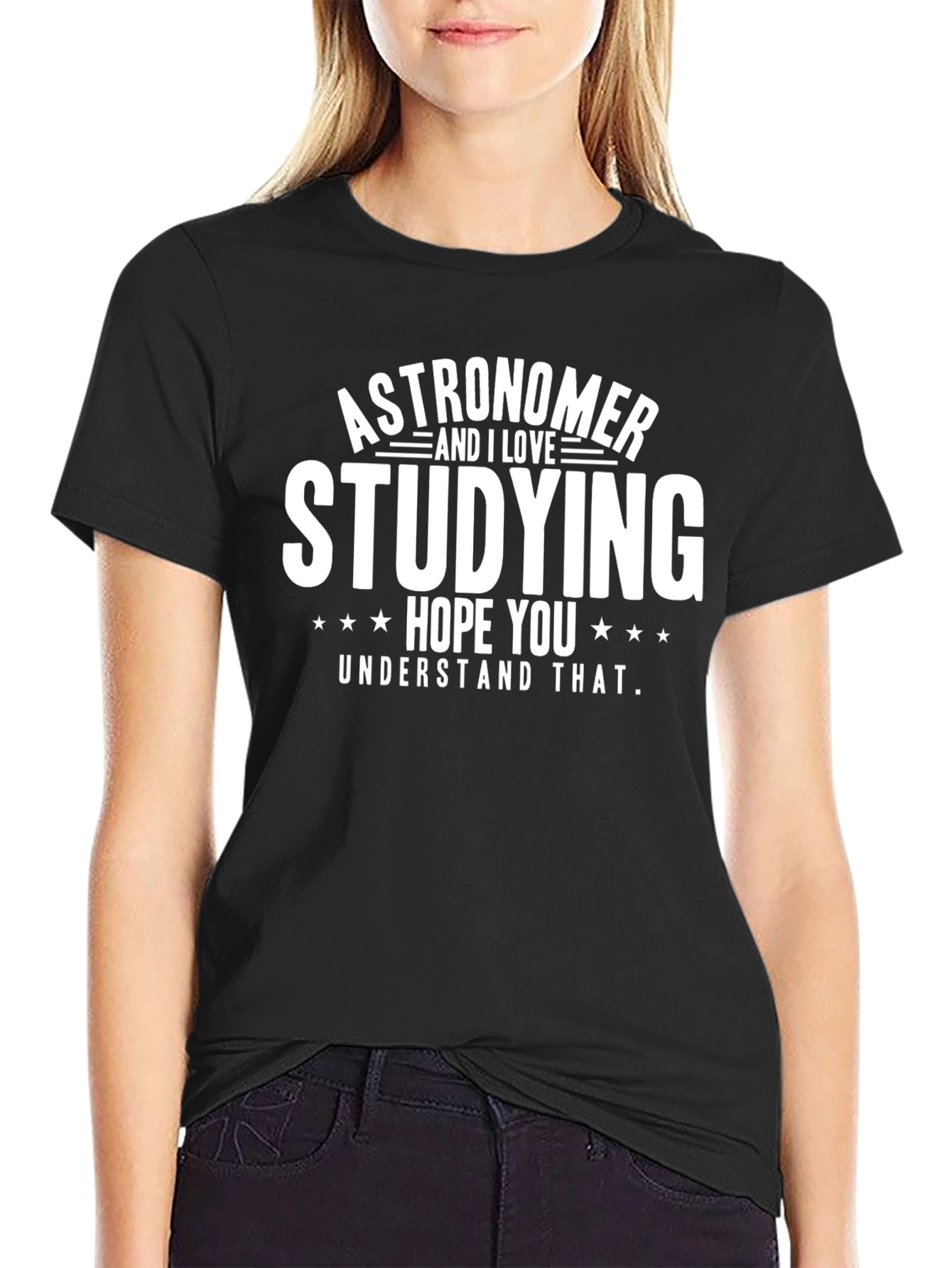 Black Astronomer Studying T-Shirt - I Love Science! view 2