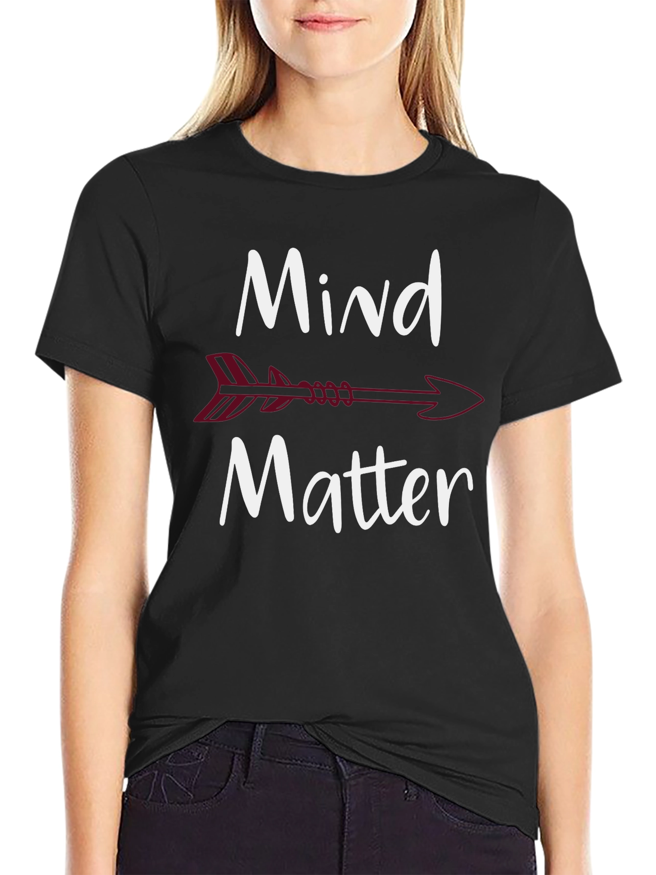 Black Mind Over Matter Graphic T-Shirt - Unisex Tee view 2