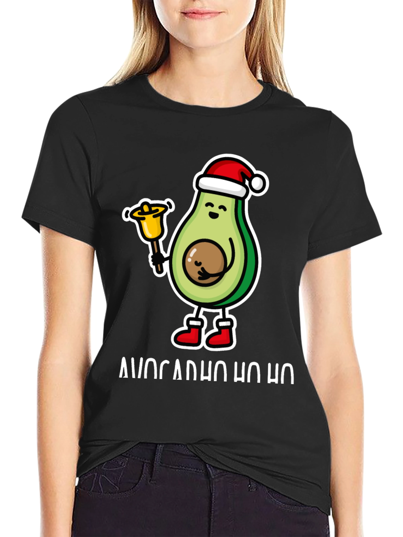 Black Avocado Ho Ho Christmas T-Shirt view 2
