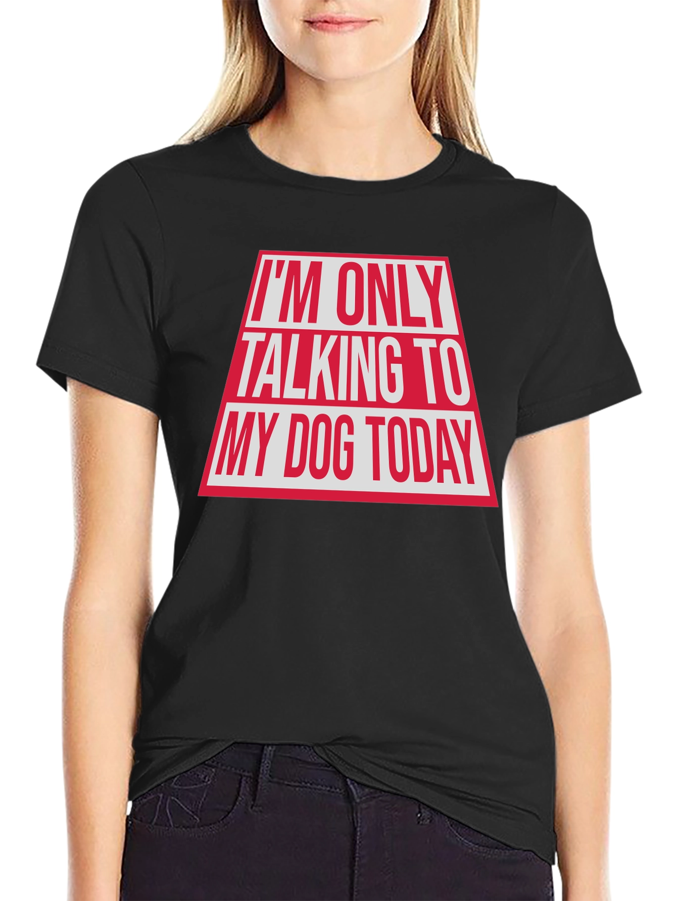 Black Dog Lover Graphic Tee - "Talking to My Dog Today" view 2