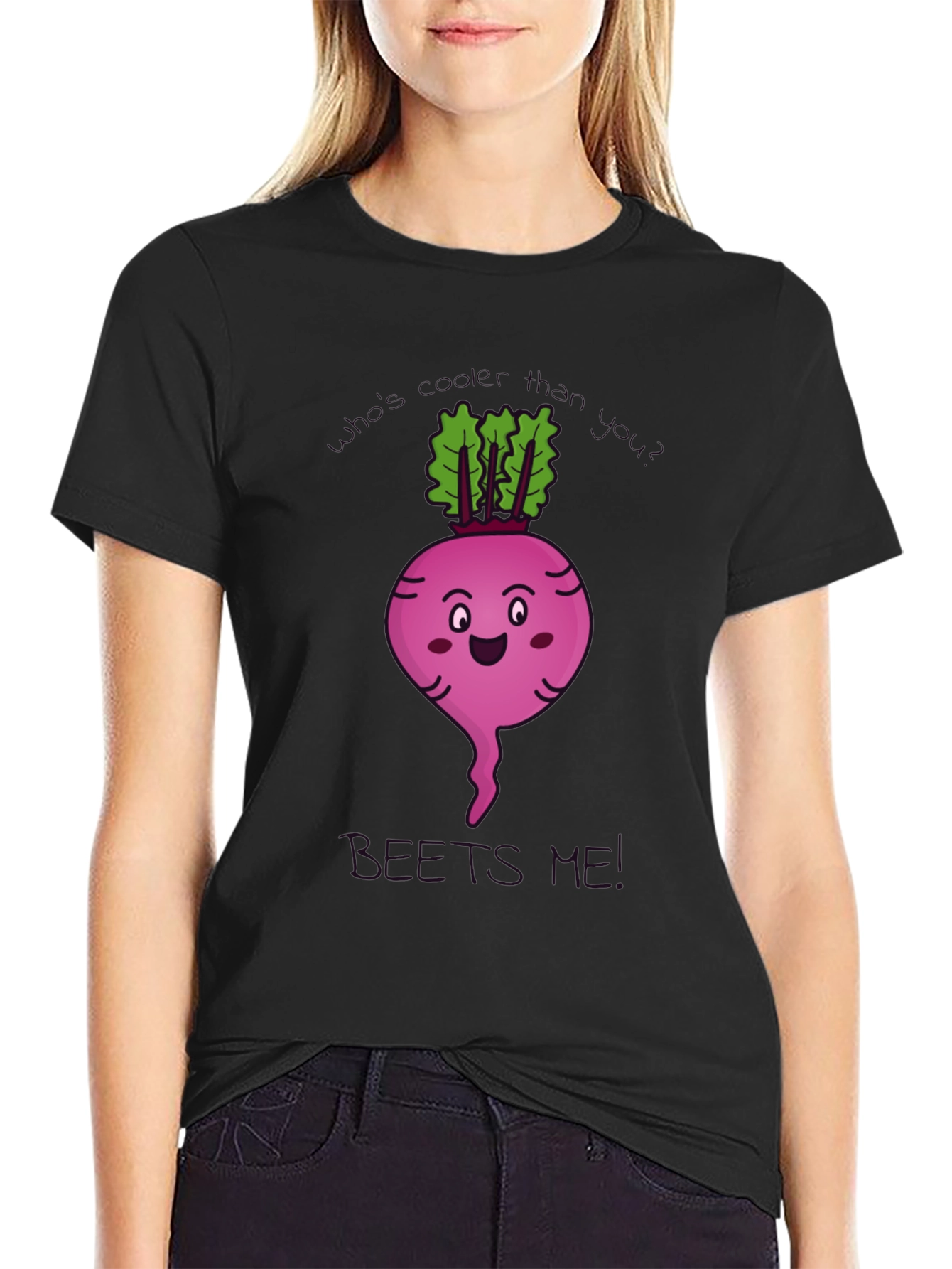 Funny Beetroot Cartoon T-Shirt - What's Cooler Than Beets Me - 2
