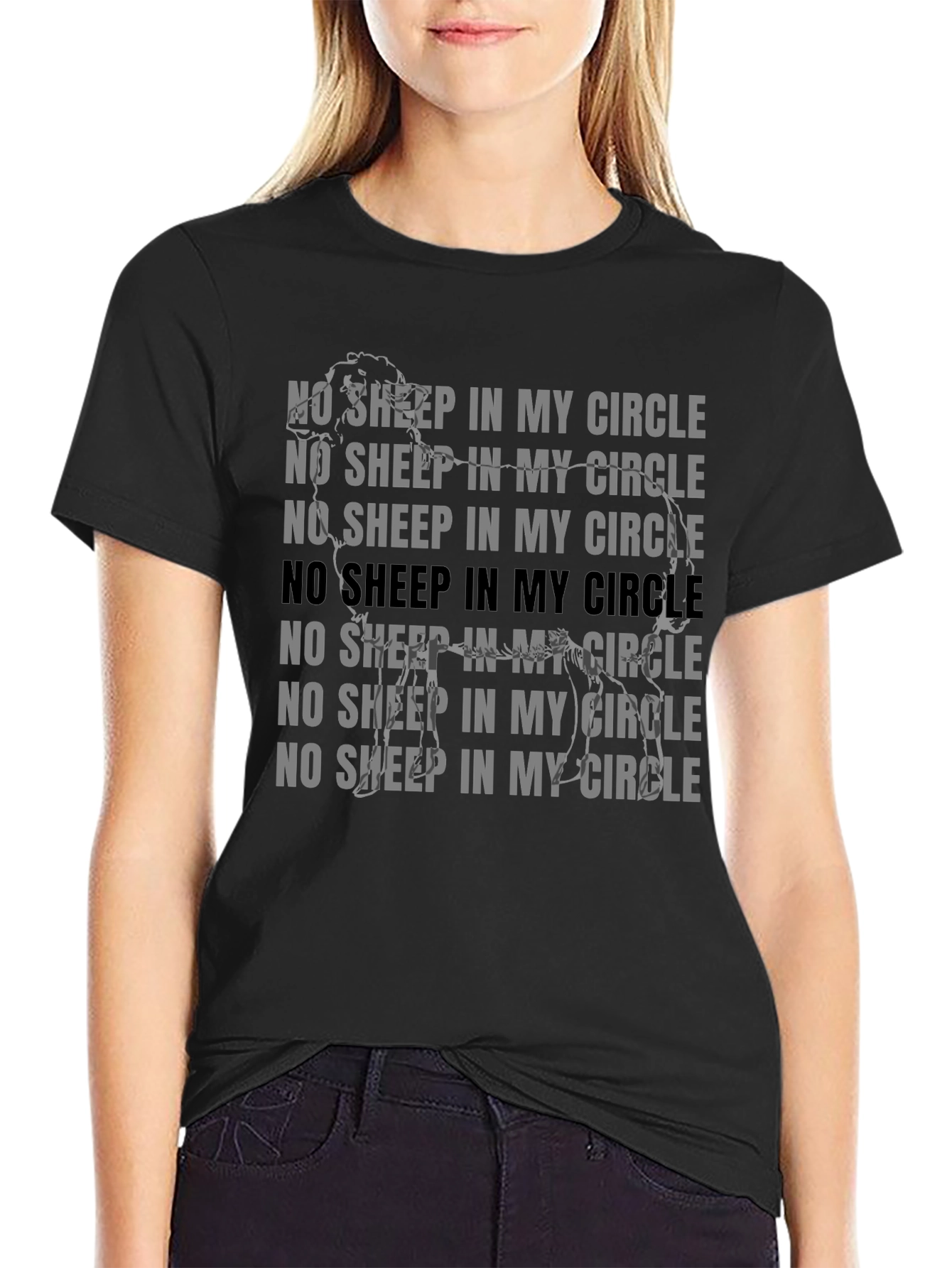Black No Sheep In My Circle Graphic Tee view 2